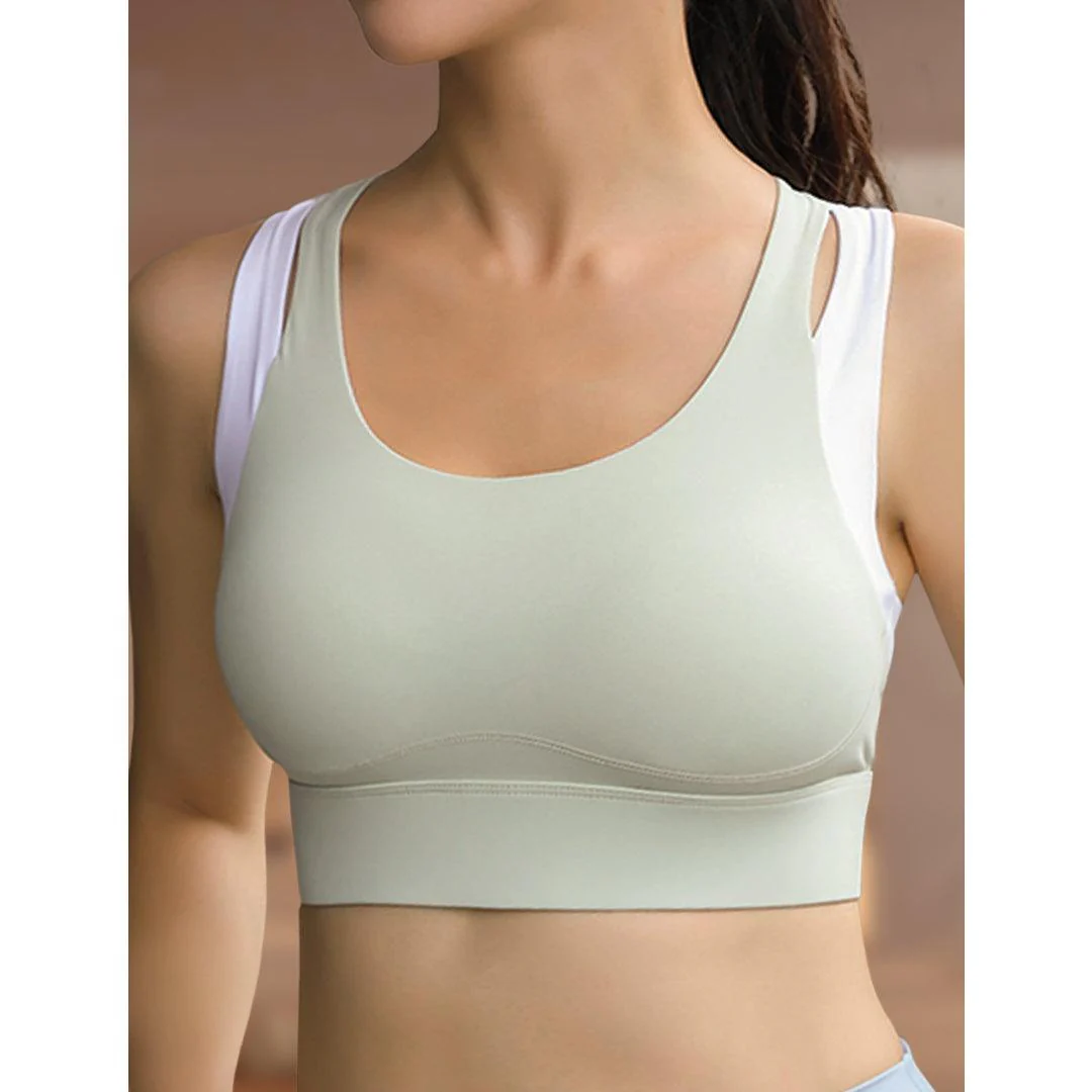Doreen Dual-Color Racerback High-Impact Sports Bra Up to 42G - Image 3