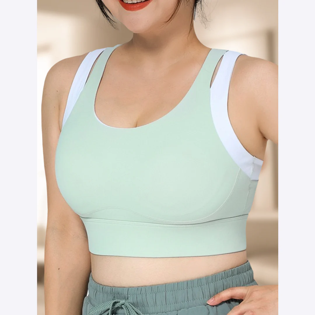 Doreen Dual-Color Racerback High-Impact Sports Bra Up to 42G - Image 5