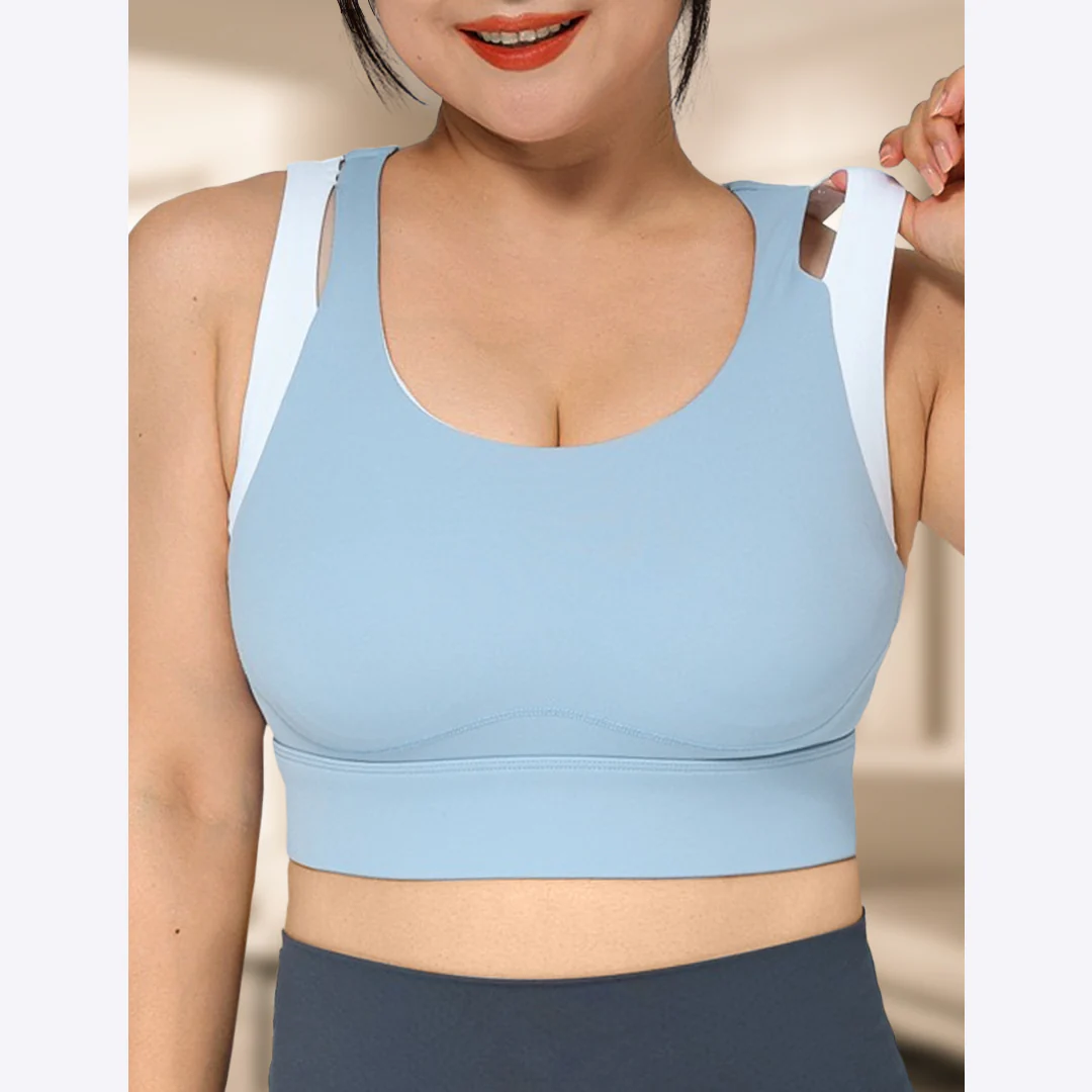 Doreen Dual-Color Racerback High-Impact Sports Bra Up to 42G - Image 6
