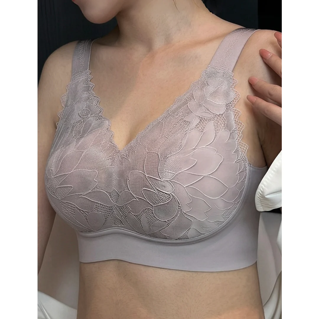 Elara Wireless Lace Lift Bra – Unlined Fuller Bust Support, Sizes 30–48 DDD to J Cup - Image 3