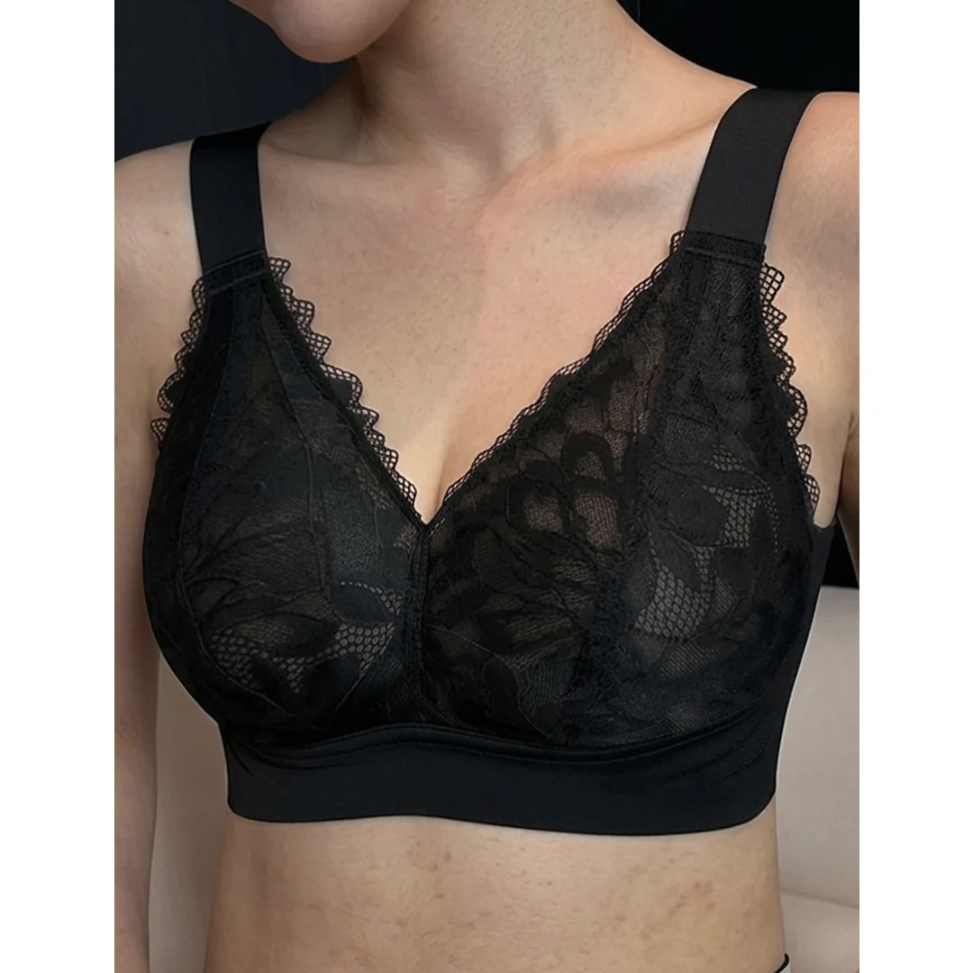 Elara Wireless Lace Lift Bra – Unlined Fuller Bust Support, Sizes 30–48 DDD to J Cup - Image 5