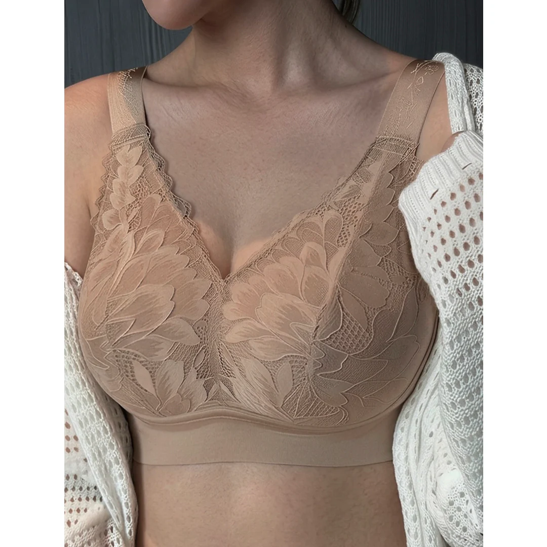 Elara Wireless Lace Lift Bra – Unlined Fuller Bust Support, Sizes 30–48 DDD to J Cup - Image 6