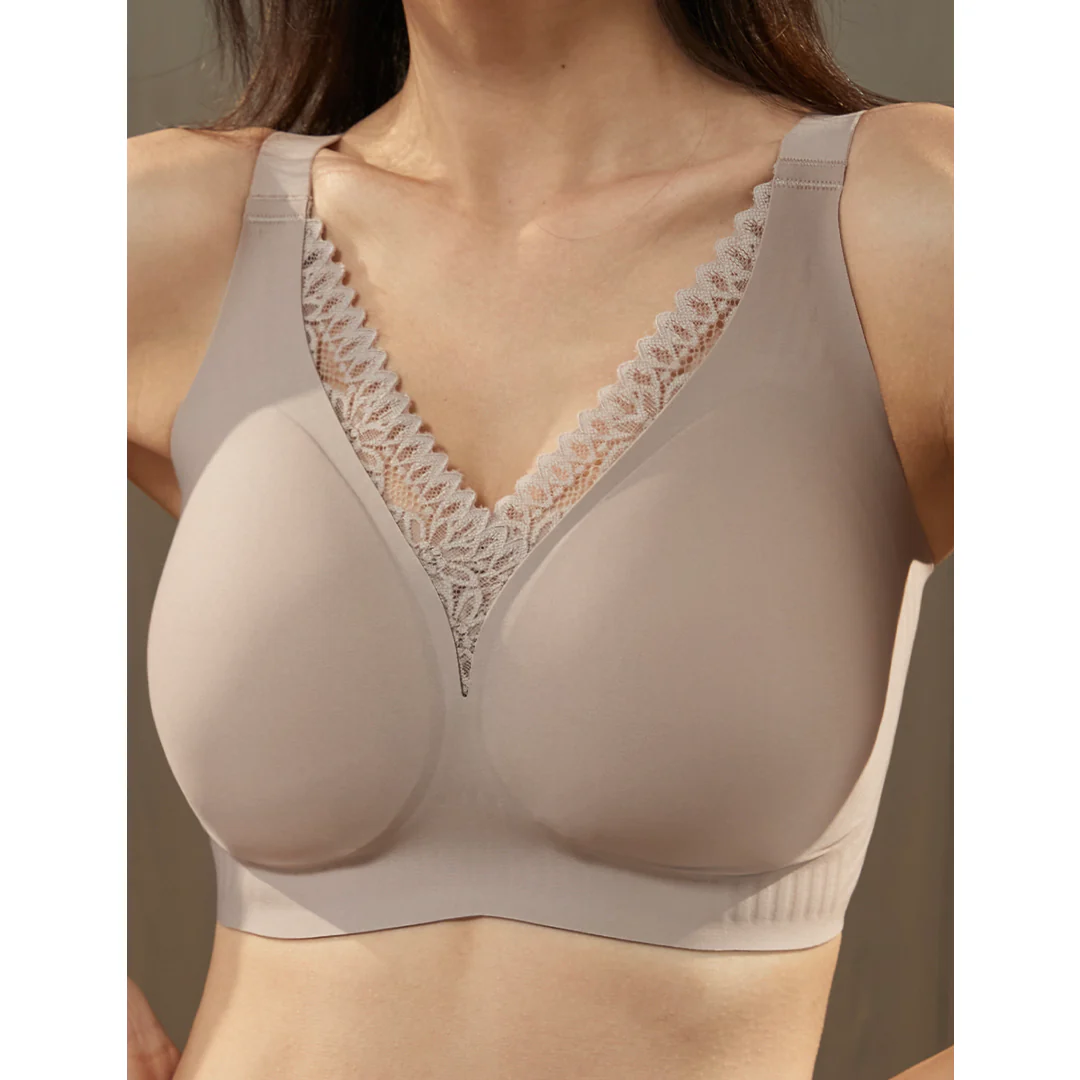 Kylie Lacy V-Neckline Smoothing Bra with Breathable Support up to 42" - Image 3